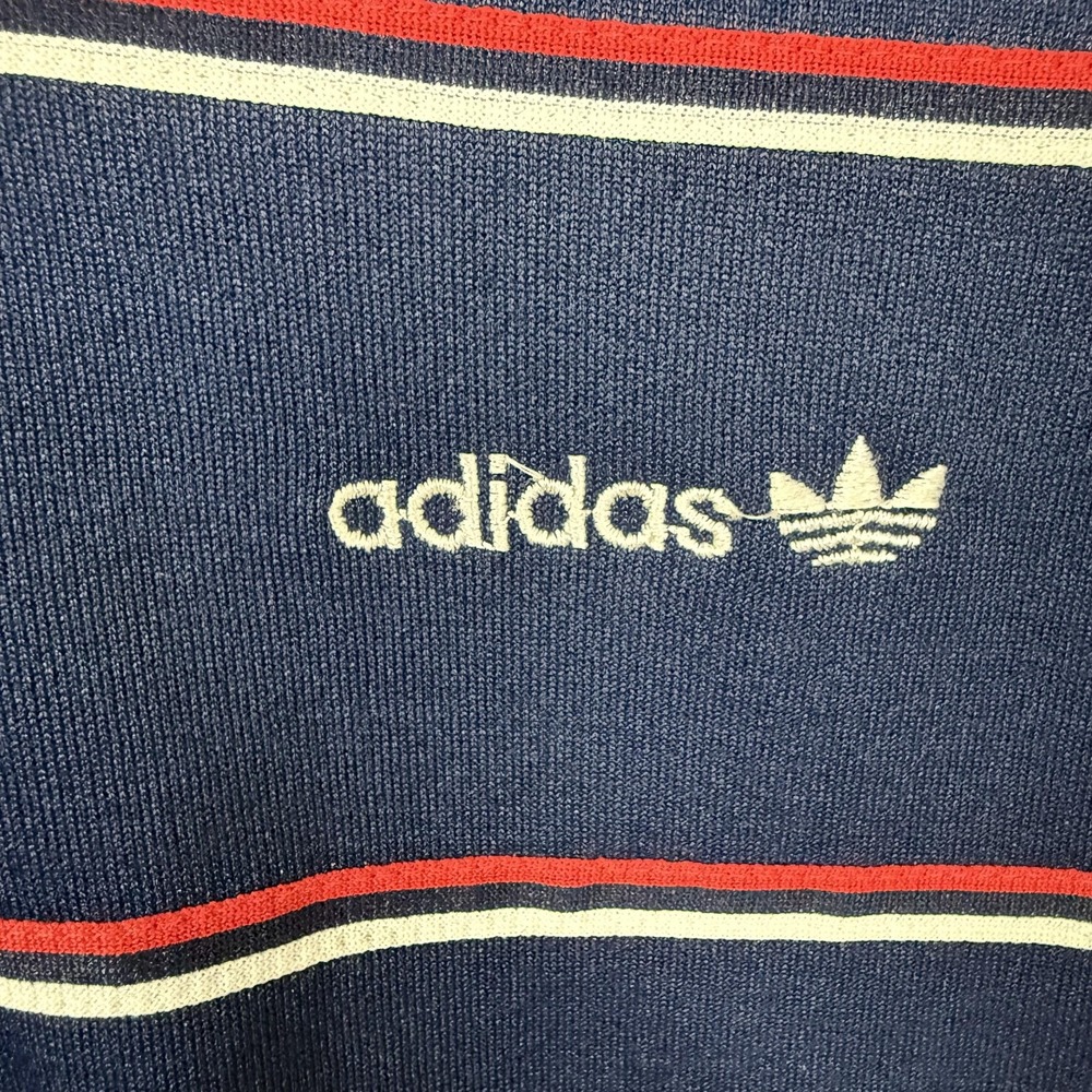 Vintage Adidas Jacket Mens XL Blue Stripe Track Full Zip Taiwan Trefoil 80s 90s - Picture 7 of 16
